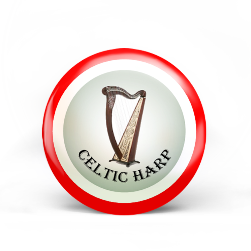 Celtic Harp Badge