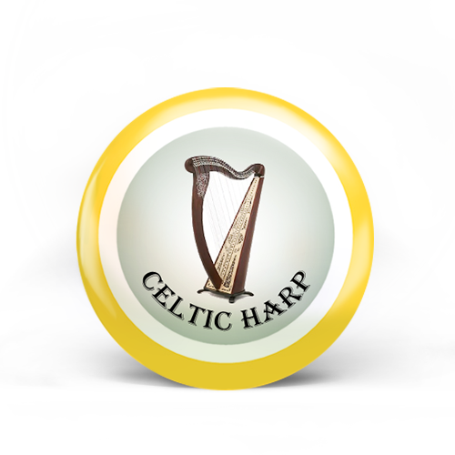 Celtic Harp Badge